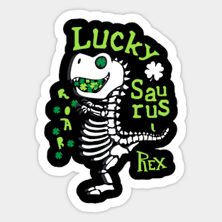 Lucky Saurus -Rex - Funny T-Rex St. Patrick's Day Sticker